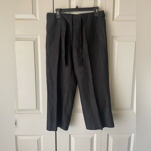 Talbots | Irish Linen front tie belt crop pants. Size 8. Pockets.
